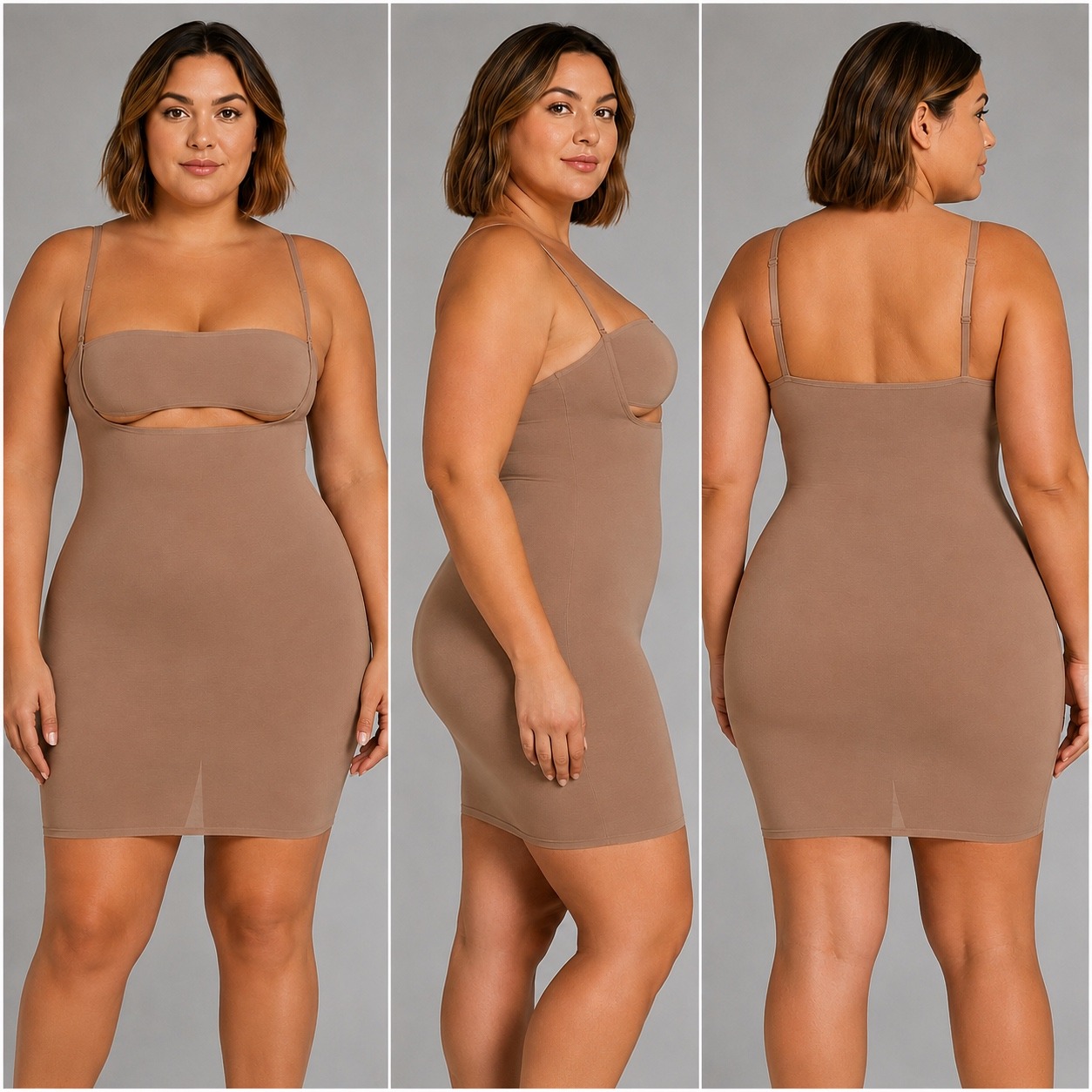 Skims Sheer Sculpt Open Bust Slip New Jasper 4x